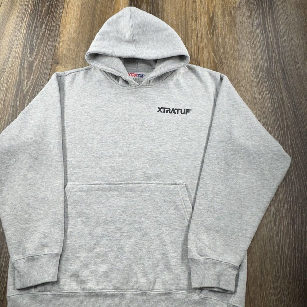 XTRATUF Hoodie Mens M Gray Sweatshirt Porthole Bearded Fisherman Alaska Fishing